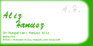 aliz hanusz business card